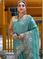 Silk Teal Traditional Designer Saree