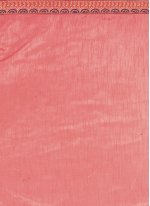 Snazzy Vichitra Silk Peach Contemporary Saree