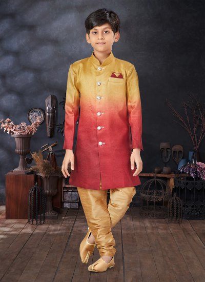 Sunshine Gold and Maroon Ceremonial Indo Western