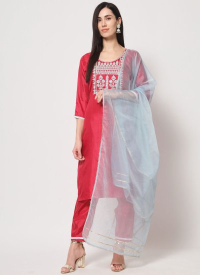 Tiptop Silk Pink Embroidered Trendy Salwar Kameez
