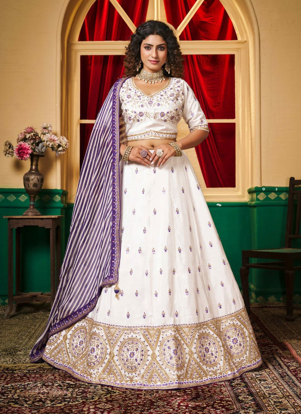 Ivory White Designer Bridal Lehenga Choli Online USA UK For Wedding – Sunasa