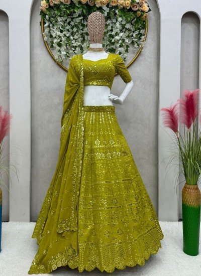 Shop Alluring Yellow Viscose Silk Traditional Bridal Lehenga Choli