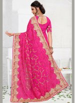 Tantalizing Faux Georgette Embroidered Work Classic Saree