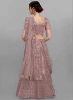 A Line Lehenga Choli Embroidered Net in Lavender
