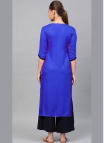 Absorbing Blue Party Casual Kurti