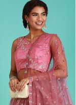 Absorbing Embroidered Pink Designer Lehenga Choli