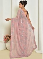 Absorbing Pink Georgette Classic Designer Saree