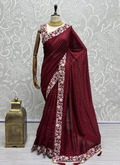 Absorbing Red Classic Saree
