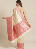 Adorning Cream Silk Designer Traditional Saree