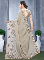Adorning Rangoli Grey Traditional Designer Saree