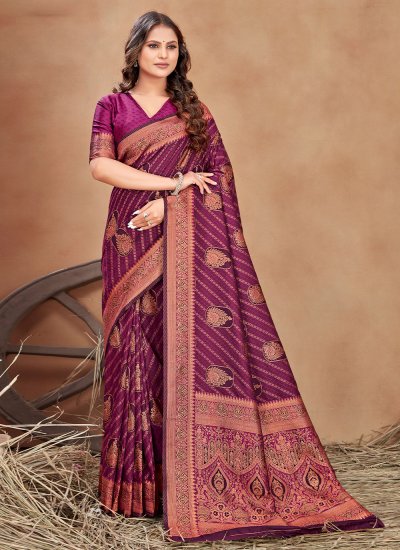 Adorning Satin Silk Woven Designer Saree