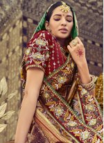 Aesthetic Patola Silk  Handwork Traditional Designer Saree