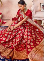 Affectionate Art Silk Red Weaving Designer Traditional Saree