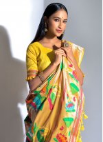 Affectionate Banarasi Silk Yellow Weaving Traditional Designer Saree