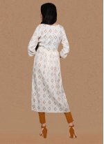 Affectionate Fancy Fabric Off White Embroidered Party Wear Kurti