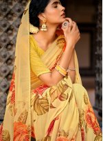 Affectionate Floral Print Faux Georgette Printed Saree