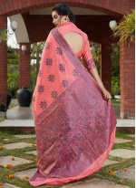 Affectionate Pink Weaving Traditional Saree