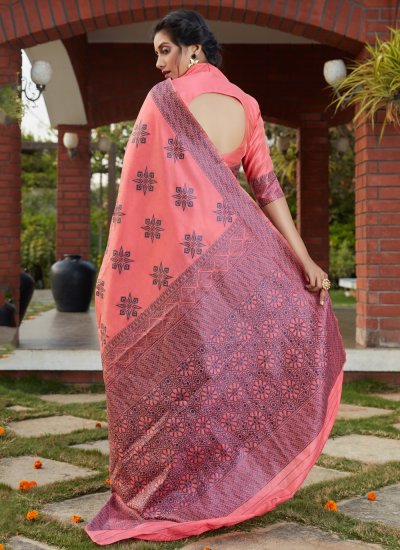 Affectionate Pink Weaving Traditional Saree
