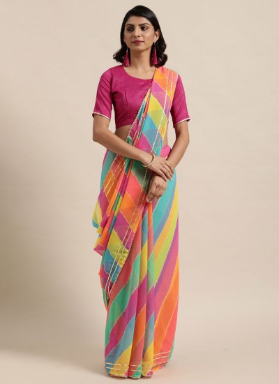Affectionate Print Faux Georgette Printed Saree
