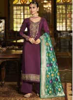 Alluring Crepe Silk Palazzo Salwar Suit