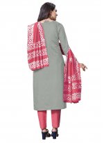 Alluring Printed Cotton Grey Trendy Salwar Kameez