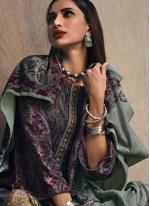 Alluring Resham Velvet Wine Designer Pakistani Salwar Suit