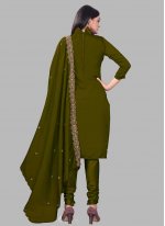 Alluring Silk Sequins Churidar Salwar Suit