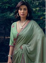 Amusing Green Woven Art Silk Contemporary Saree