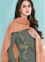 Angelic Green Embroidered Straight Salwar Suit