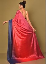Appealing Chinon Red Traditional Saree