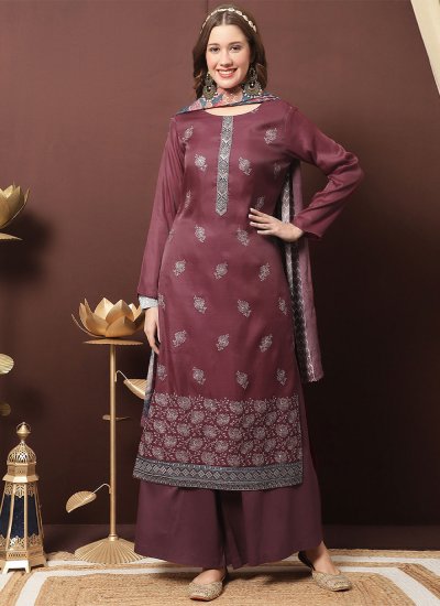 Appealing Embroidered Maroon Salwar Suit 