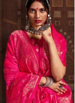 Appealing Hot Pink Wedding Designer Traditional Saree