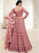 Appealing Rose Pink Satin Silk Trendy Designer Lehenga Choli