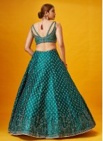 Appealing Silk Thread Teal Designer Lehenga Choli