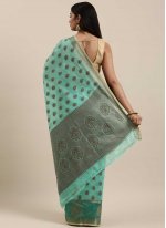 Aqua Blue Handloom silk Festival Traditional Saree