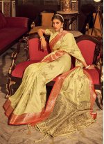 Aristocratic Yellow Classic Designer Saree