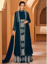 Arresting Embroidered Georgette Trendy Gown