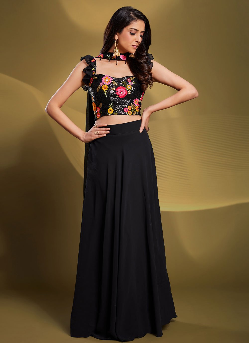 Ready To Ship | Black Party Lehenga Choli and Black Party Chaniya Choli  Online Shopping