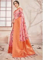 Art Banarasi Silk Multi Colour Woven Printed Saree