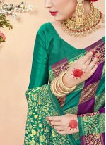 Art Banarasi Silk Traditional Designer Saree in Multi Colour