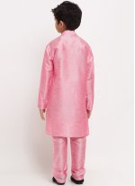 Art Dupion Silk Kurta Pyjama in Pink