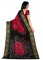 Art Silk Black and Red Patch Border Traditional Designer Saree