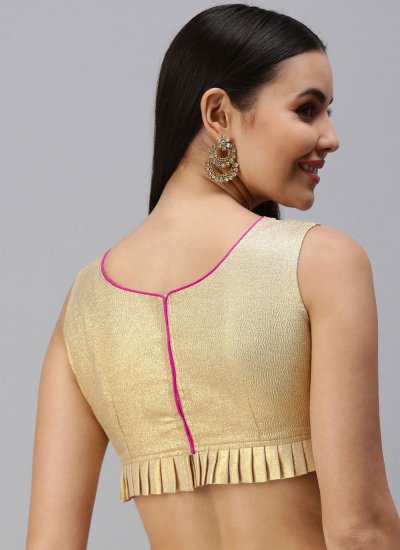 Art Silk Designer Blouse in Gold