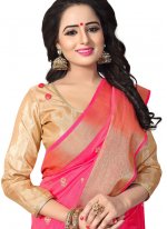 Art Silk Designer Traditional Saree in Hot Pink