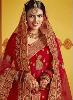 Art Silk Designer Traditional Saree in Red