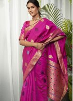 Art Silk Rani Fancy Designer Traditional Saree