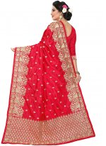 Art Silk Resham Red Traditional Designer Saree