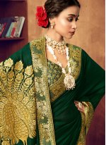 Art Silk Trendy Saree in Green
