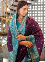 Art Silk Weaving Purple Traditional Designer Saree