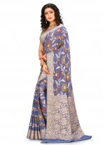 Artistic Weaving Purple Banarasi Silk Bollywood Saree
